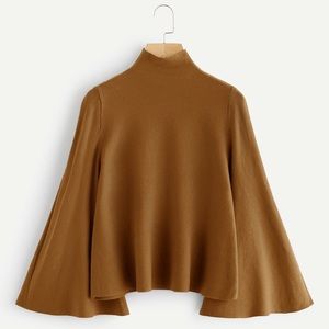NWOT 🆕 Mock Neck Bell Sleeve Jersey Sweater